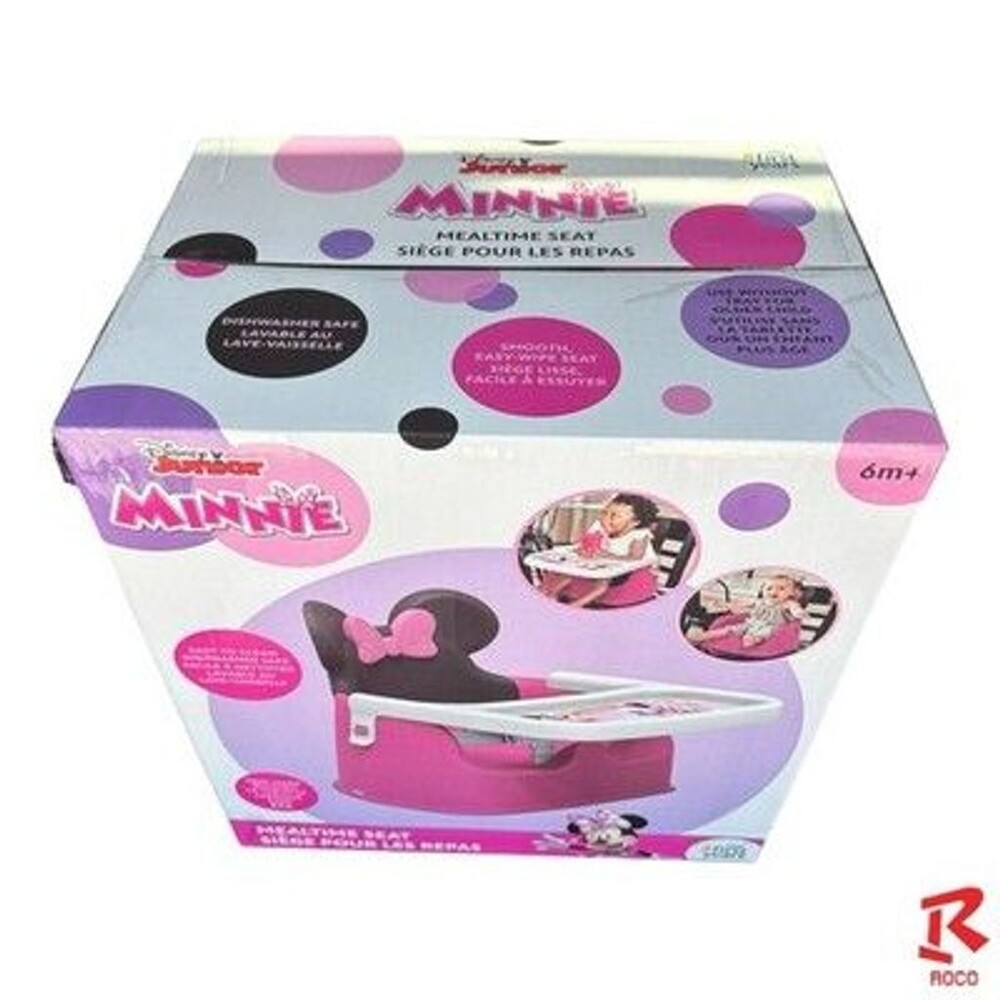 Disney Jr Minnie Mouse Mealtime Seat. 6mo+. 3 Tray Positions. Grows W/ Baby. NEW